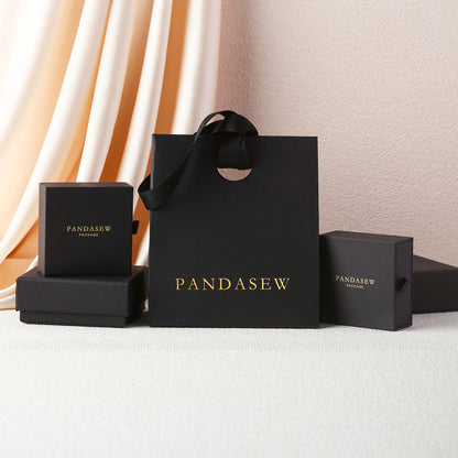 black paper bag with logo. Box with bag set