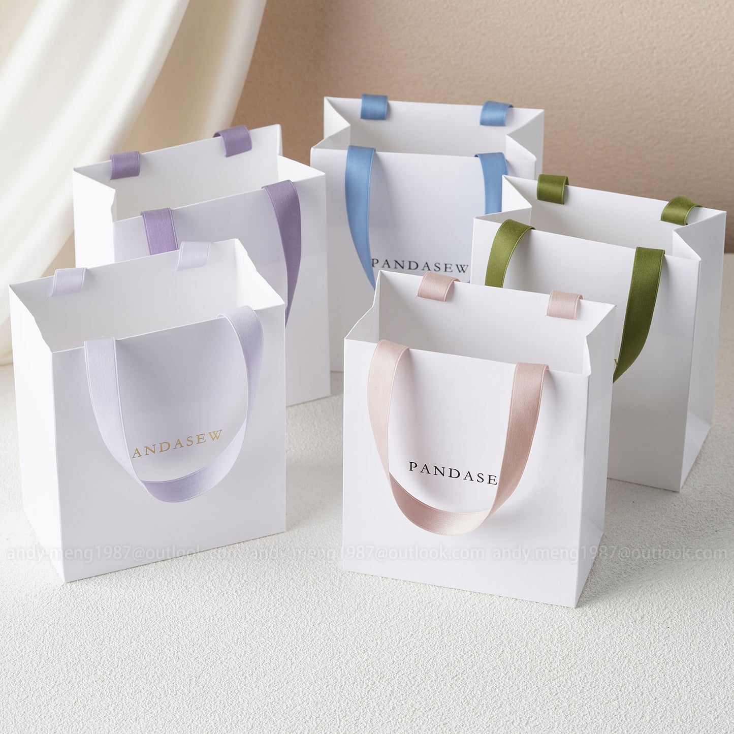 50pcs A1S Paper bag custom jewelry package bag with Logo personalized logo Gift Paper Bag Thank you wedding bag STB-166