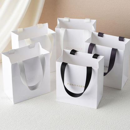 50pcs A1S Paper bag custom jewelry package bag with Logo personalized logo Gift Paper Bag Thank you wedding bag STB-166