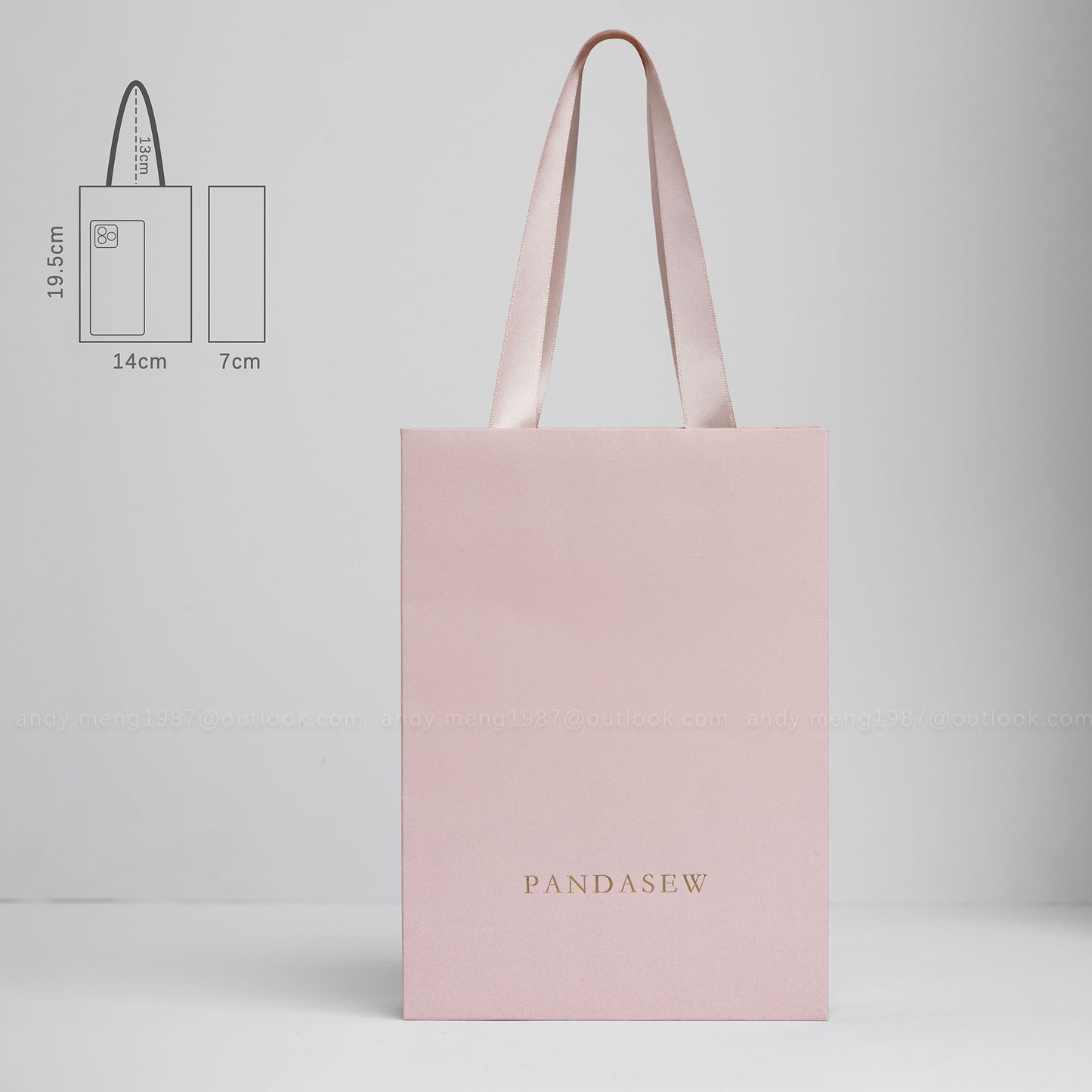  dark pink paper bags with cotton handles wholesale