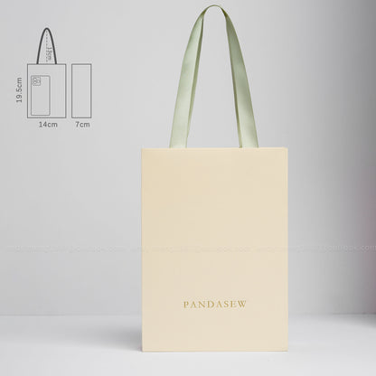 customized beige paper bags with cotton handles