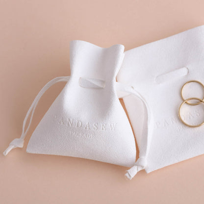 White string pouch custom logo