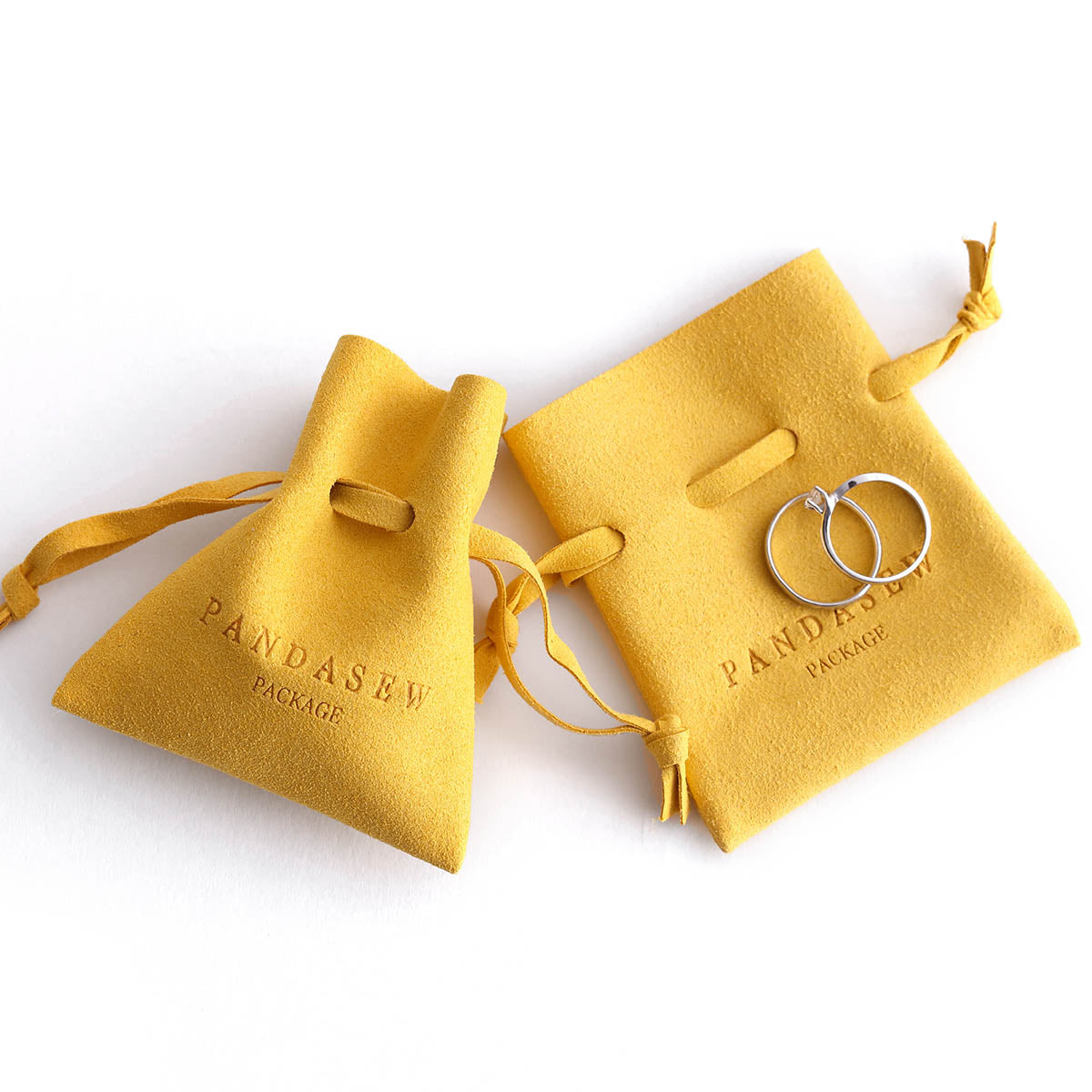 Yellow microfiber pouch custom logo