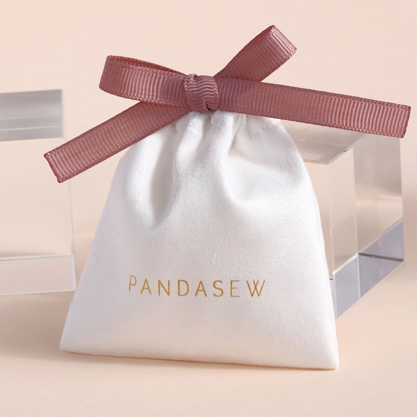 Pandasew Custom Logo 50PCS Flannel Jewelry Drawstring Bags Pouches FLA-111