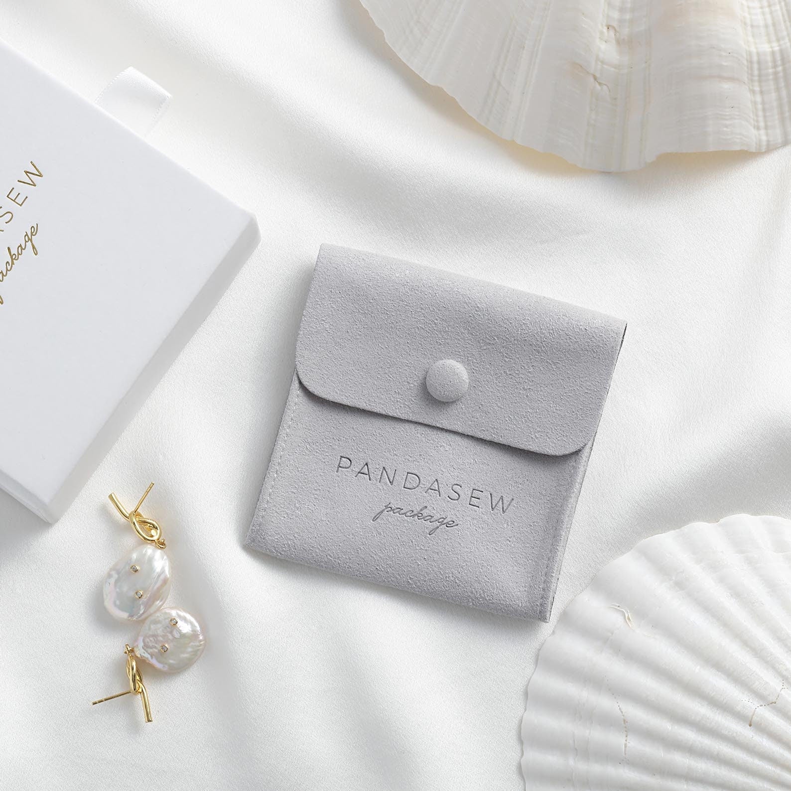 PandaSew Microfiber Jewelry Pouch, 20pcs 8x8cm Luxury