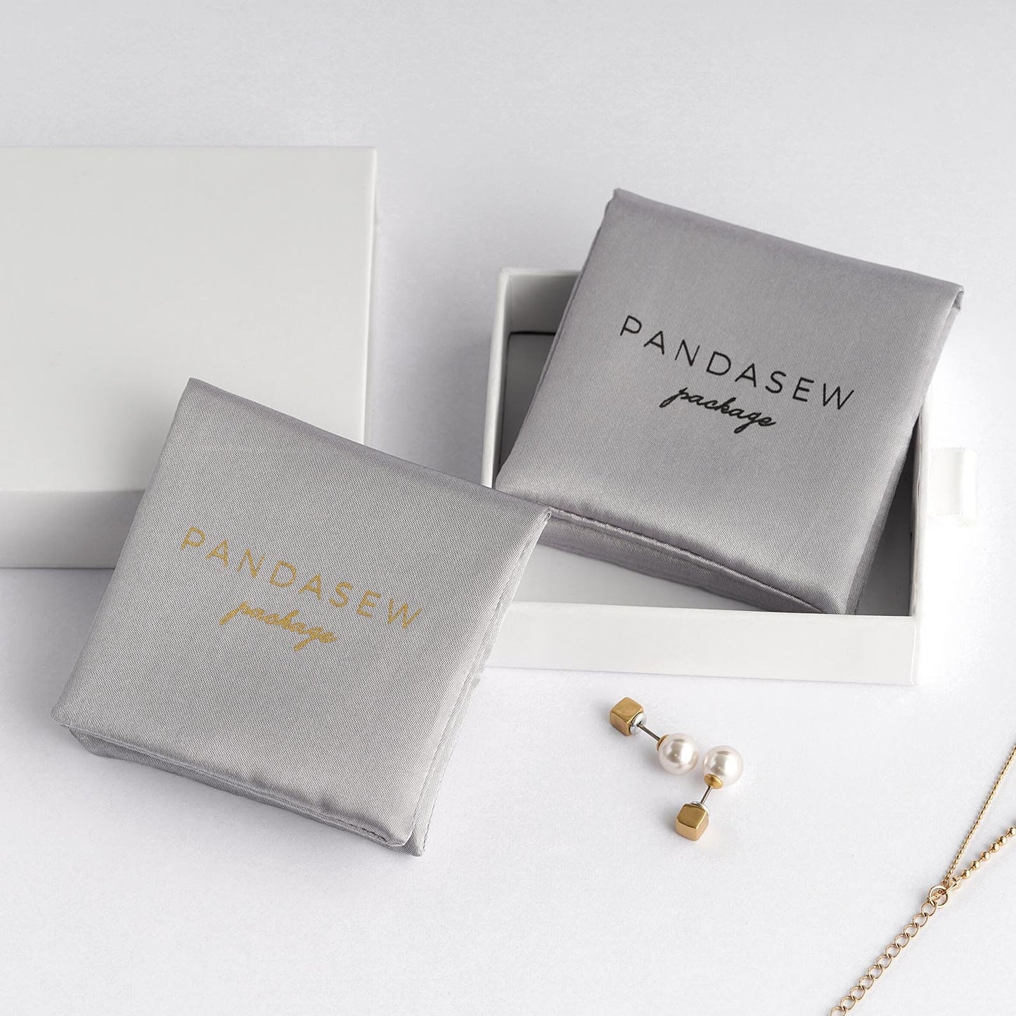 Pandasew Custom Logo 50pcs Satin Flap Envelope Jewelry Pouch Bag ST-112