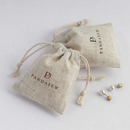 Pandasew Custom Logo 50pcs Linen Jewelry Drawstring Bags Soap Candle Bags LN-111.