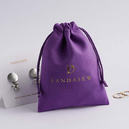 Pandasew Custom Logo 100PCS Velvet Jewelry Drawstring Bags Generic Top VEL-102